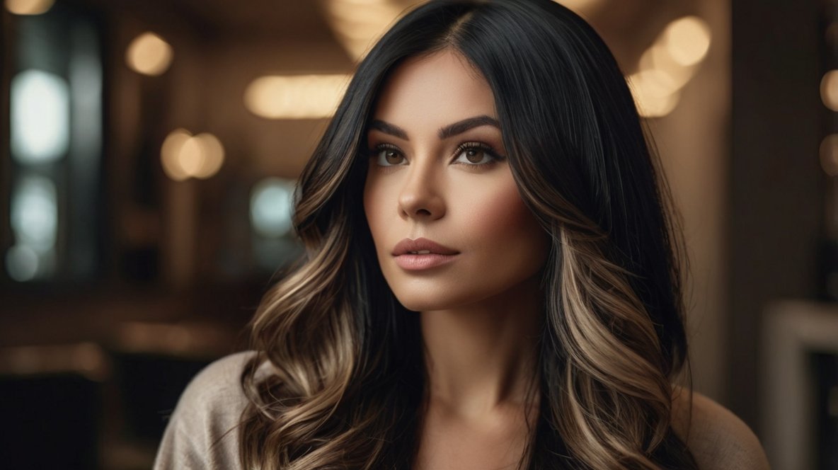 Black Hair with Blonde Highlights