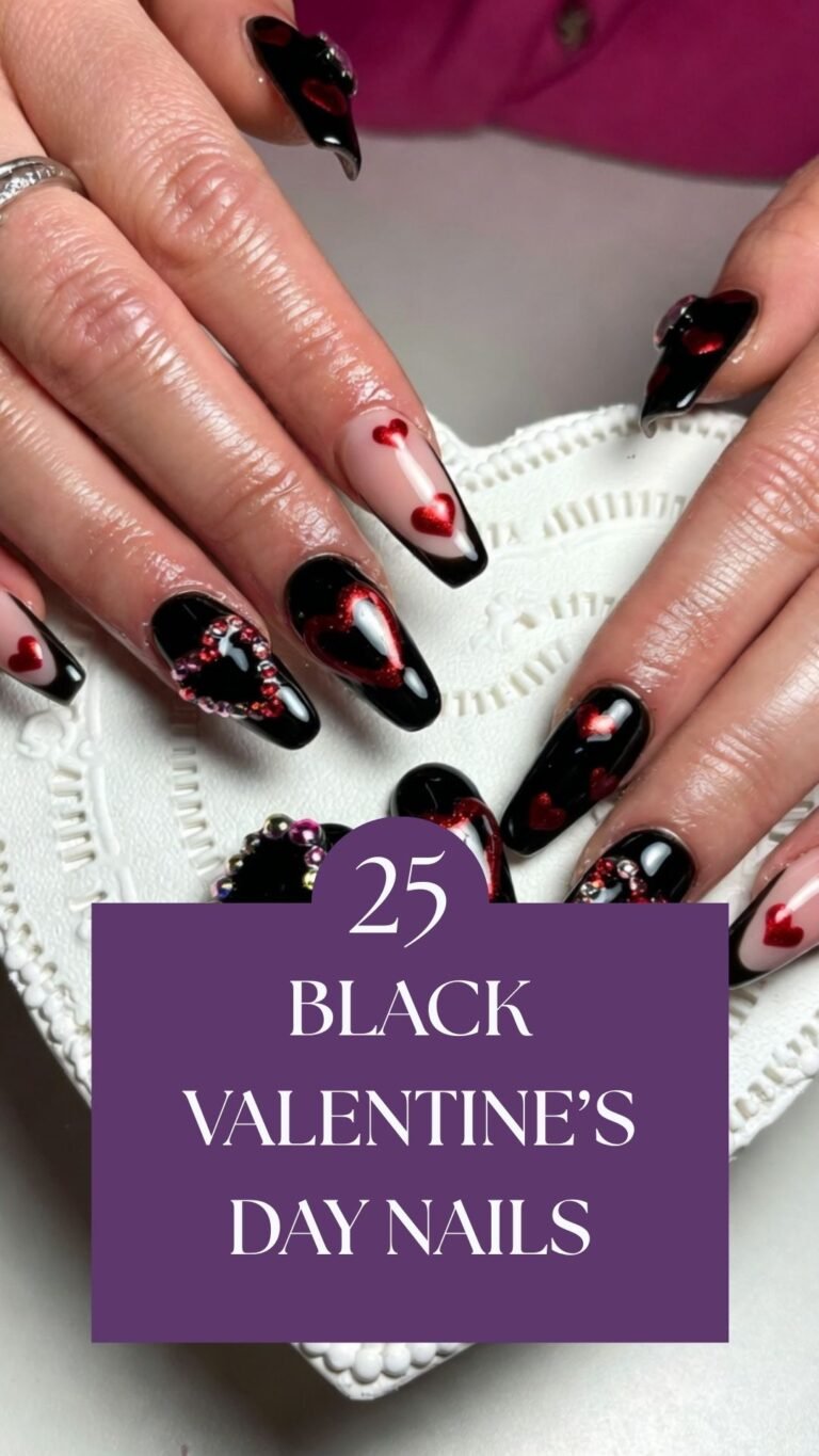 25 Beautiful Black Valentine’s Day Nails Inspo